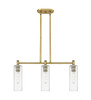 INNOVATIONS 434-3I-BB-G434-12CL Crown Point 3 30.5 inch Island Lighting Brushed Brass