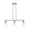 INNOVATIONS 434-3I-SN-G434-7CL Crown Point 3 30.5 inch Island Lighting Satin Nickel