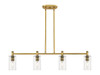 INNOVATIONS 434-4I-BB-G434-7CL Crown Point 4 43.75 inch Island Lighting Brushed Brass