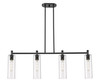 INNOVATIONS 434-4I-BK-G434-12CL Crown Point 4 43.75 inch Island Lighting Matte Black INNOVATIONS 434-4I-BK-G434-12CL Crown Point 4 43.75 inch Island Lighting Matte Black