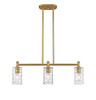 INNOVATIONS 434-3I-BB-G434-7DE Crown Point 3 30.5 inch Island Lighting Brushed Brass