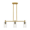 INNOVATIONS 434-3I-BB-G434-7SDY Crown Point 3 30.5 inch Island Lighting Brushed Brass