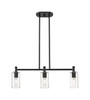 INNOVATIONS 434-3I-BK-G434-7SDY Crown Point 3 30.5 inch Island Lighting Matte Black