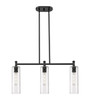INNOVATIONS 434-3I-BK-G434-12SDY Crown Point 3 30.5 inch Island Lighting Matte Black