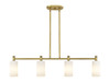 INNOVATIONS 434-4I-BB-G434-7WH Crown Point 4 43.75 inch Island Lighting Brushed Brass INNOVATIONS 434-4I-BB-G434-7WH Crown Point 4 43.75 inch Island Lighting Brushed Brass