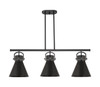 INNOVATIONS 410-3I-BK-M411-10BK Newton Cone 3 42 inch Island Lighting Matte Black