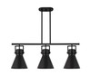 INNOVATIONS 411-3I-BK-M411-10BK Newton Cone 3 42 inch Island Lighting Matte Black