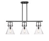 INNOVATIONS 411-3I-BK-G411-10CL Newton Cone 3 41.5 inch Island Lighting Matte Black INNOVATIONS 411-3I-BK-G411-10CL Newton Cone 3 41.5 inch Island Lighting Matte Black