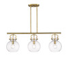 INNOVATIONS 410-3I-BB-G410-10CL Newton Sphere 3 41.5 inch Island Lighting Brushed Brass