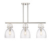 INNOVATIONS 410-3I-PN-G412-10SDY Newton Bell 3 41.5 inch Island Lighting Polished Nickel