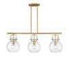 INNOVATIONS 410-3I-BB-G410-10SDY Newton Sphere 3 41.5 inch Island Lighting Brushed Brass