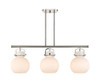 INNOVATIONS 410-3I-PN-G410-10WH Newton Sphere 3 41.5 inch Island Lighting Polished Nickel