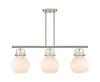 INNOVATIONS 410-3I-SN-G410-10WH Newton Sphere 3 41.5 inch Island Lighting Satin Nickel