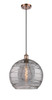 INNOVATIONS 516-1P-AC-G1213-14SM Deco Swirl 1 Light 13.75 inch Pendant Antique Copper