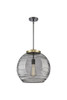 INNOVATIONS 221-1S-BAB-G1213-16SM Deco Swirl 1 Light 15.75 inch Pendant Black Antique Brass
