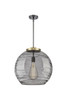 INNOVATIONS 221-1S-BAB-G1213-18SM Deco Swirl 1 Light 17.875 inch Pendant Black Antique Brass