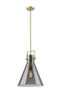 INNOVATIONS 411-1SL-BB-G411-14SM Newton Cone 1 14 inch Pendant Brushed Brass
