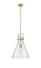 INNOVATIONS 411-1SL-BB-G411-14SDY Newton Cone 1 14 inch Pendant Brushed Brass