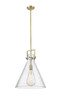 INNOVATIONS 411-1SL-BB-G411-16SDY Newton Cone 1 16 inch Pendant Brushed Brass