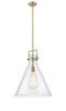 INNOVATIONS 411-1SL-BB-G411-18SDY Newton Cone 1 18 inch Pendant Brushed Brass