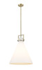 INNOVATIONS 411-1SL-BB-G411-18WH Newton Cone 1 18 inch Pendant Brushed Brass