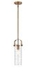 INNOVATIONS 423-1S-BB-G423-12DE Pilaster II Cylinder 1 5 inch Pendant Brushed Brass