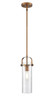 INNOVATIONS 423-1S-BB-G423-12SDY Pilaster II Cylinder 1 5 inch Pendant Brushed Brass