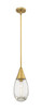 INNOVATIONS 450-1S-BB-G450-6CL Malone 1 6 inch Pendant Brushed Brass