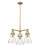 INNOVATIONS 411-3CR-BB-G411-7CL Newton Cone 3 20.625 inch Pendant Brushed Brass