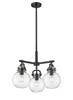INNOVATIONS 410-3CR-BK-G410-7CL Newton Sphere 3 20.625 inch Pendant Matte Black