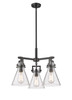 INNOVATIONS 411-3CR-BK-G411-7SDY Newton Cone 3 20.625 inch Pendant Matte Black