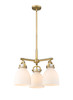 INNOVATIONS 410-3CR-BB-G412-7WH Newton Bell 3 20.625 inch Pendant Brushed Brass