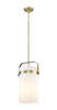 INNOVATIONS 413-1SM-BB-G413-1S-8WH Pilaster 1 8 inch Pendant Brushed Brass