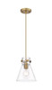 INNOVATIONS 410-1PS-BB-G411-8CL Newton Cone 1 8 inch Pendant Brushed Brass