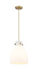 INNOVATIONS 410-1PM-BB-G412-10WH Newton Bell 1 10 inch Pendant Brushed Brass
