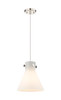 INNOVATIONS 410-1PM-PN-G411-10WH Newton Cone 1 10 inch Pendant Polished Nickel