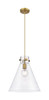 INNOVATIONS 410-1PL-BB-G411-14CL Newton Cone 1 14 inch Pendant Brushed Brass