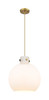 INNOVATIONS 410-1PL-BB-G410-14WH Newton Sphere 1 14 inch Pendant Brushed Brass