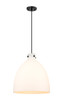 INNOVATIONS 410-1PL-BK-G412-18WH Newton Bell 1 18 inch Pendant Matte Black