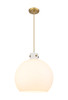 INNOVATIONS 410-3PL-BB-G410-18WH Newton Sphere 3 18 inch Pendant Brushed Brass