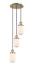 INNOVATIONS 113F-3P-AB-G311 Dover 3 Light Multi-Pendant part of the Franklin Restoration Collection Antique Brass