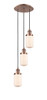 INNOVATIONS 113F-3P-AC-G311 Dover 3 Light Multi-Pendant part of the Franklin Restoration Collection Antique Copper