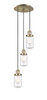 INNOVATIONS 113F-3P-AB-G314 Dover 3 Light Multi-Pendant part of the Franklin Restoration Collection Antique Brass