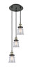 INNOVATIONS 113F-3P-BAB-G182S Canton 3 Light Multi-Pendant part of the Franklin Restoration Collection Black Antique Brass