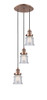 INNOVATIONS 113F-3P-AC-G184S Canton 3 Light Multi-Pendant part of the Franklin Restoration Collection Antique Copper
