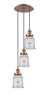 INNOVATIONS 113F-3P-AC-G182 Canton 3 Light Multi-Pendant part of the Franklin Restoration Collection Antique Copper