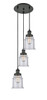 INNOVATIONS 113F-3P-BK-G184 Canton 3 Light Multi-Pendant part of the Franklin Restoration Collection Matte Black