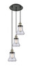 INNOVATIONS 113F-3P-BAB-G192 Bellmont 3 Light Multi-Pendant part of the Franklin Restoration Collection Black Antique Brass