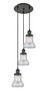 INNOVATIONS 113F-3P-BK-G192 Bellmont 3 Light Multi-Pendant part of the Franklin Restoration Collection Matte Black