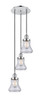 INNOVATIONS 113F-3P-PC-G192 Bellmont 3 Light Multi-Pendant part of the Franklin Restoration Collection Polished Chrome